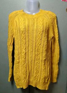 Yellow Knit Pullover Sweater