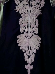 Kurti Pant Set Beads And Lace Work S size