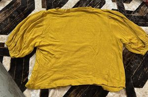Mustard Puff Sleeve Top
