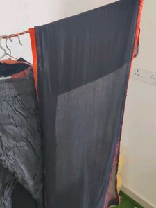 Elegant Black &amp; Orange Salwar Kameez
