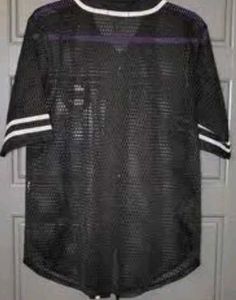 Black Mesh Button-Up Top