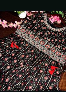 Embroidered Black Ethnic Gown