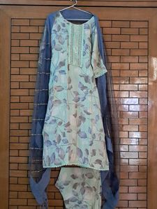 Pure Muslin  Suit   Soft Organza  Dupatta