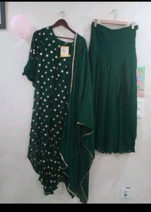 new padded Green Kurta Set