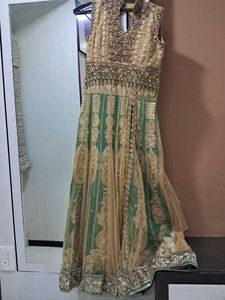 Elegant Green & Gold Anarkali