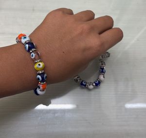 evil eye round beaded bracelet