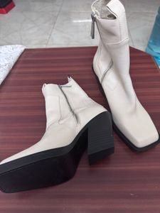 Genuine Leather Zara White Boots