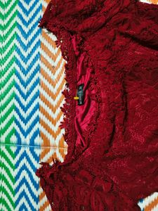 Burgundy Lace crochet  Top
