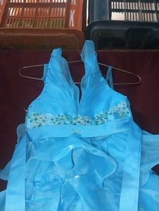 Elegant Blue and pink Dress