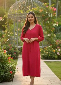 Elegant Red Midi Dress