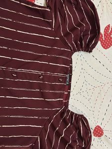 Striped Puff Sleeve Top