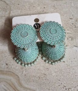Turquoise Jhumka Earrings