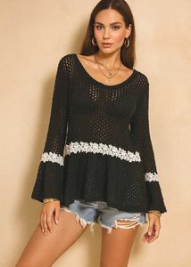 🎀 Imported Lauten Black Crochet Sweater C