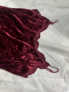 Maroon Velvet Bodysuit