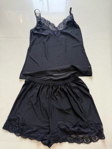 Lace Trim Cami Short Set