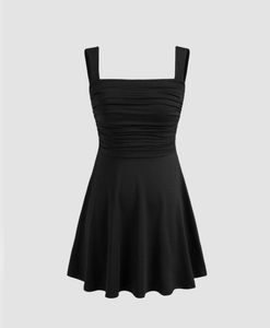 Chic Black Mini Dress with Bow Detail