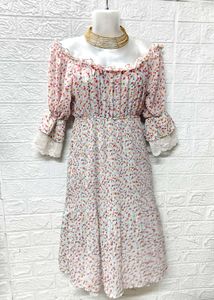 Mini Floral Off Shoulder Blue Dress