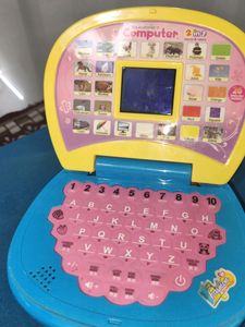 Educational and Learning Laptop Machine Toys for Kids. Learn Vocabulary,Letter &amp; Counting.Baby Computer Tablet for Educational Learning Kids Laptop, Led Display, with Music (Yellow)