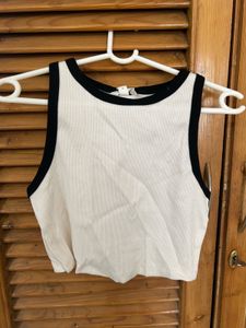 White Cropped Tank Top