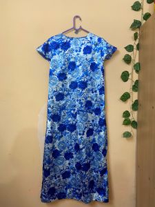 Blue Floral Print Nightgown