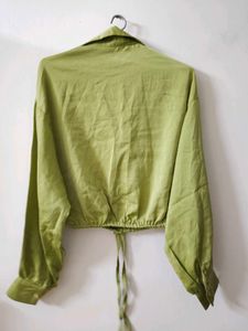 Green Cropped Shirt