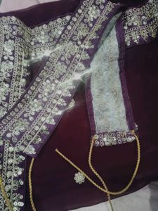 Gorgeous Purple Sequin Saree