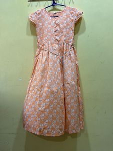 Peach Colour Tie-up Kurta Size M