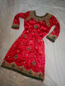 SET OF KHARADUPATTA Red & Gold Embroidered
