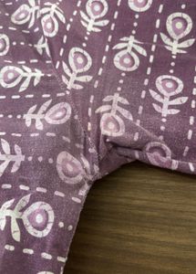 Purple Cotton Gotapatti Yoke Design Kurta