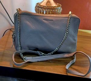 BiBi Taupe Leather Crossbody