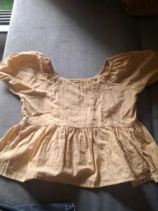 Cute Gingham Peplum Top