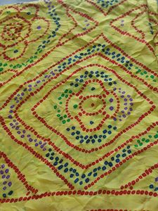 Yellow Bandhani Print Saree