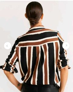 Mango Striped Button Down Shirt