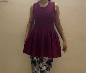 Maroon Flared Dress