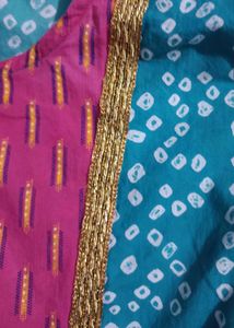 Teal &amp; Pink Anarkali Dress