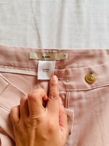 Peach Wide Leg Pleated Pants