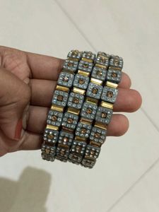 Sparkly Silver &amp; Gold Bangle Set