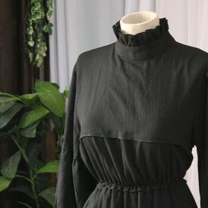 High Neck Black Dress