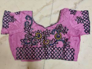 Pink Embellished saree