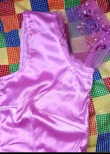 Rose Pink Net Saare With Sequins Jal Work❤