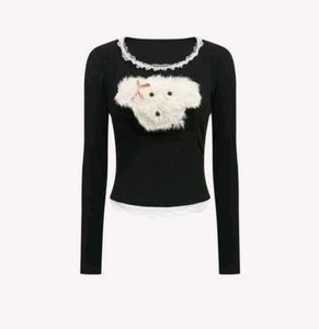 Cute Bear Graphic Long Sleeve Top