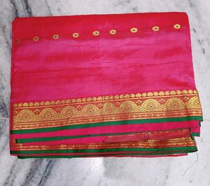 Fuschia Pink Banarasi Silk Saree
