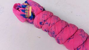Pink Printed Cotton Dupatta