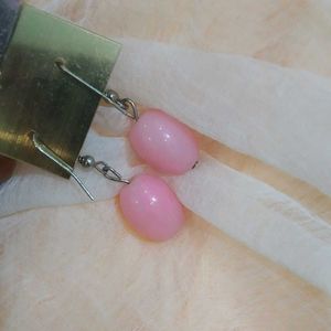 Pink Bead Drop Earrings🌸