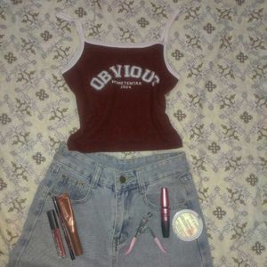 Maroon “OBVIOUS” Crop Cami