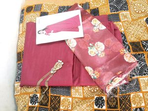 New Plain Wine Color Saree