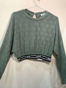 Cute Green Crop Top