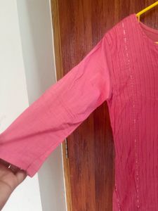 Pink Embroidered Kurta