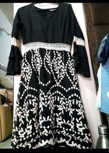 Elegant Black Embroidered Dress