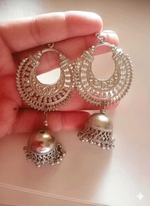Silver Jhumka Earrings